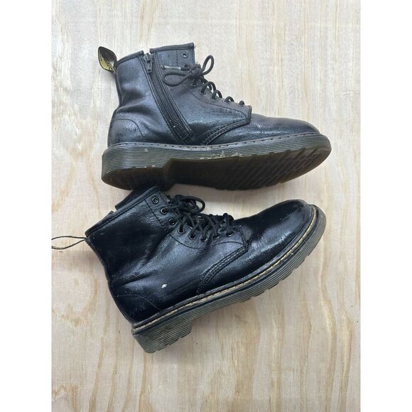Dr Martens 1460 J Black Side-Zip Size 3 Youth Children's Combat Boots Doc - Picture 1 of 9